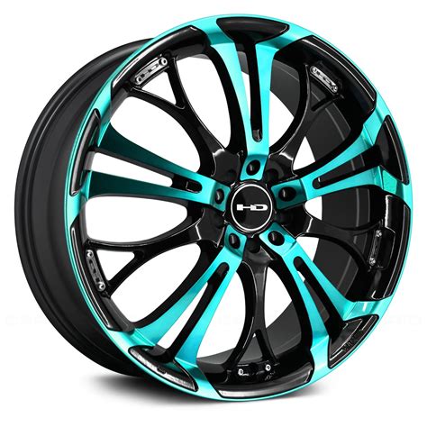 black and teal rims|hpd hd tuning wheels.